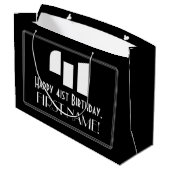 Grand Sac Cadeau 41e anniversaire ~ Art Déco Inspiré Look "41" + No (Dos Angle)