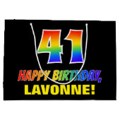 Grand Sac Cadeau 41e anniversaire : Audacieux, amusant, simple, arc (Dos)