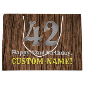 Grand Sac Cadeau 42e anniversaire : Pays inspiré par l'Ouest Look,  (Devant)