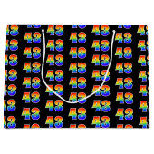 Grand Sac Cadeau 43e anniversaire : Fun Rainbow Event Numéro 43 Mot (Devant)