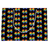 Grand Sac Cadeau 44e anniversaire : Fun Rainbow Numéro d'événement (Devant)