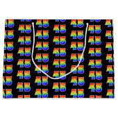 Grand Sac Cadeau 45e anniversaire : Fun Rainbow Event Numéro 45 Mot (Devant)