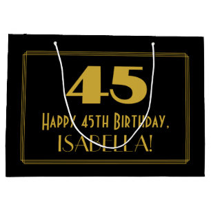 Grand Sac Cadeau 45e anniversaire — Regard inspiré de l'Art déco "4