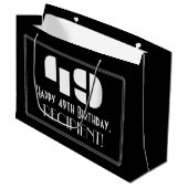 Grand Sac Cadeau 49e anniversaire ~ Art Déco Inspiré Look "49" + No (Devant Angle)