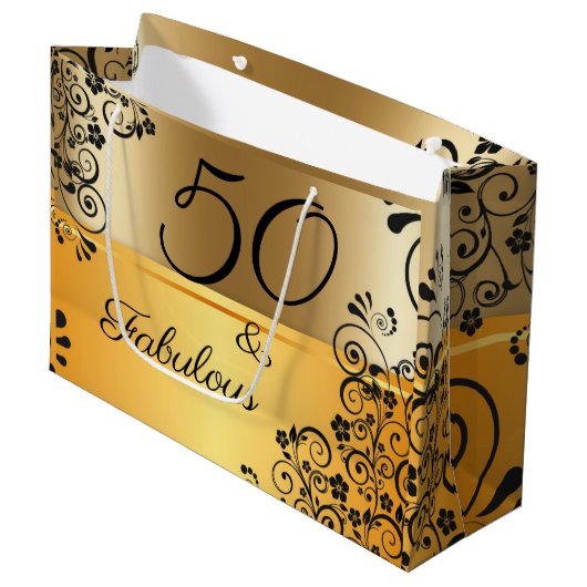 Grand Sac Cadeau 50 et Fabulous Elegant (Devant Angle)