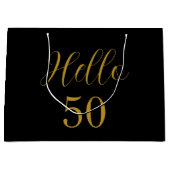 Grand Sac Cadeau 50e Anniversaire Black Gold fête d'anniversaire Fa (Devant)