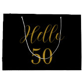 Grand Sac Cadeau 50e Anniversaire Black Gold fête d'anniversaire Fa (Dos)