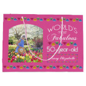 Grand Sac Cadeau 50e anniversaire des plus fabuleux gemmes rose (Dos)