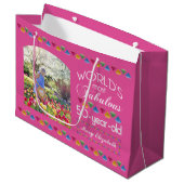 Grand Sac Cadeau 50e anniversaire des plus fabuleux gemmes rose (Devant Angle)