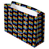 Grand Sac Cadeau 50e anniversaire : Fun Rainbow Event Numéro 50 Mot (Dos Angle)