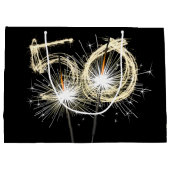 Grand Sac Cadeau 50e anniversaire Sparklers en noir (Dos)