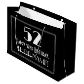 Grand Sac Cadeau 52e anniversaire : Art Déco Style inspiré "52", No (Devant Angle)