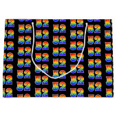 Grand Sac Cadeau 52e anniversaire : Fun Rainbow Event Numéro 52 Mot (Devant)