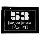 Grand Sac Cadeau 53e anniversaire ~ Art Déco Inspiré Look "53" + No (Dos)