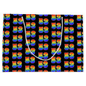 Grand Sac Cadeau 53e anniversaire : Fun Rainbow Event Numéro 53 Mot (Dos)