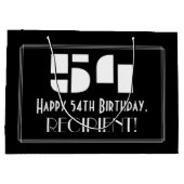 Grand Sac Cadeau 54e anniversaire ~ Art Déco Inspiré Look "54" + No (Dos)