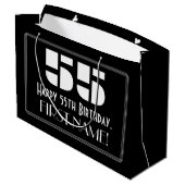 Grand Sac Cadeau 55e anniversaire ~ Art Déco Inspiration "55" + Nom (Dos Angle)