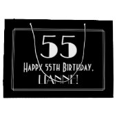 Grand Sac Cadeau 55ème anniversaire : Art Déco Style inspiré "55",  (Dos)