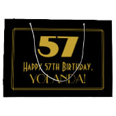 Grand Sac Cadeau 57e anniversaire — Art Déco Inspiré Look "57" & No (Dos)