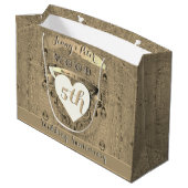 Grand Sac Cadeau 5e anniversaire du Mariage de bois (Dos Angle)
