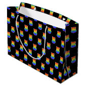 Grand Sac Cadeau 5e anniversaire : Fun Rainbow Event Numéro 5 Motif (Dos Angle)