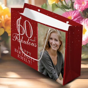 Grand Sac Cadeau 60 et fabuleux Elégant 60e anniversaire Photo