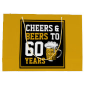 Grand Sac Cadeau 60e anniversaire Cheers & Bières à 60 ans (Dos)