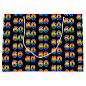 Grand Sac Cadeau 60e anniversaire : Fun Rainbow Numéro d'événement  (Devant)