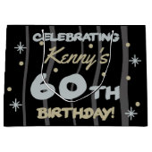 Grand Sac Cadeau 60th Birthday Party Ajouter votre nom (Devant)