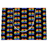 Grand Sac Cadeau 62e anniversaire : Fun Rainbow Event Numéro 62 Mot (Devant)