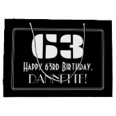 Grand Sac Cadeau 63e anniversaire ~ Art Déco Inspiré Look "63" + No (Dos)