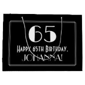 Grand Sac Cadeau 65e anniversaire : Art Déco Style inspiré "65", No