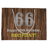 Grand Sac Cadeau 66e anniversaire : Pays inspiré par l'Ouest Look,  (Dos)