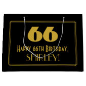 Grand Sac Cadeau 66e anniversaire — Représentation Art déco inspiré (Devant)