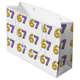 Grand Sac Cadeau 67 Aucune Signification Jaune et Violet