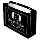 Grand Sac Cadeau 69e anniversaire : Art Déco Style inspiré "69", No (Dos Angle)