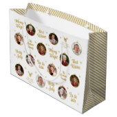 Grand Sac Cadeau 6 Photos Ornements de Noël Moderne (Dos Angle)