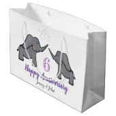 Grand Sac Cadeau 6e anniversaire mariage éléphant mignon (Dos Angle)