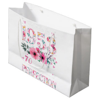 Grand Sac Cadeau 70 Ans Fabriqué En 1953 Floral 70e Anniversaire Ca