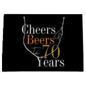 Grand Sac Cadeau 70e anniversaire Bières et encouragements Black Go (Devant)