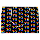Grand Sac Cadeau 70e anniversaire : Fun Rainbow Numéro d'événement  (Devant)