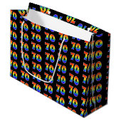Grand Sac Cadeau 70e anniversaire : Fun Rainbow Numéro d'événement  (Devant Angle)