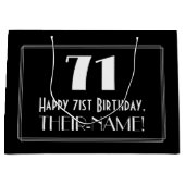 Grand Sac Cadeau 71e anniversaire : Art Déco Style inspiré "71", No (Devant)