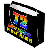 Grand Sac Cadeau 72e anniversaire : audacieux, amusant, simple, arc (Dos Angle)