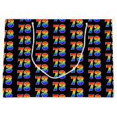 Grand Sac Cadeau 73e anniversaire : Fun Rainbow Event Numéro 73 Mot (Devant)