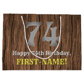 Grand Sac Cadeau 74e anniversaire : Pays inspiré par l'Ouest Look,  (Dos)