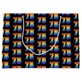 Grand Sac Cadeau 75e anniversaire : Fun Rainbow Event Numéro 75 Mot (Devant)