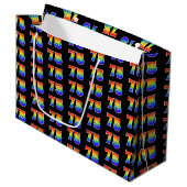 Grand Sac Cadeau 75e anniversaire : Fun Rainbow Event Numéro 75 Mot (Devant Angle)