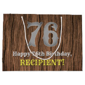 Grand Sac Cadeau 76e anniversaire : Pays inspiré par l'Ouest Look,  (Dos)