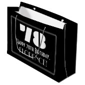 Grand Sac Cadeau 78e anniversaire ~ Art Déco Inspiré Look "78" + No (Devant Angle)